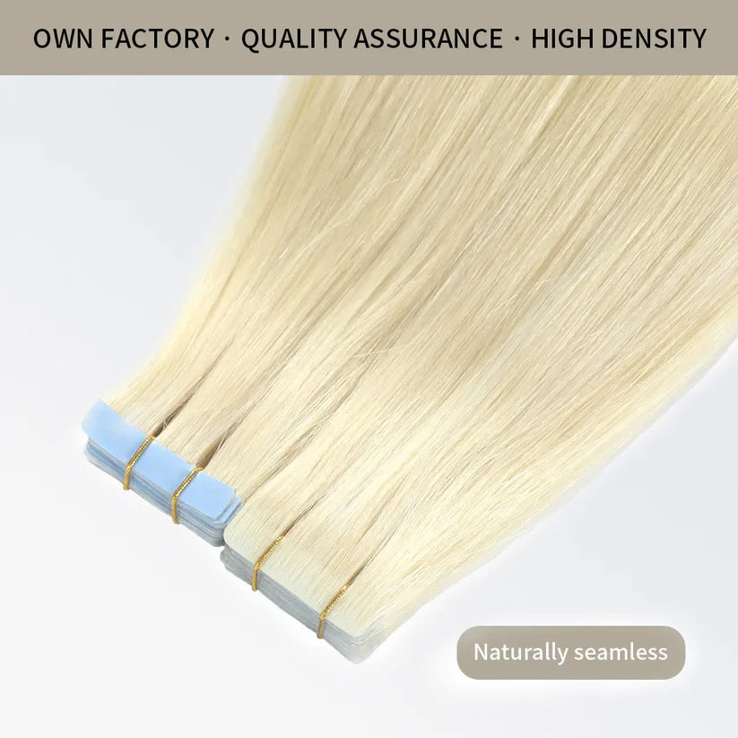 613 Seamless Injected Hand-Tied Invisible Tape In Hair Extension 20Pcs Virgin Hair