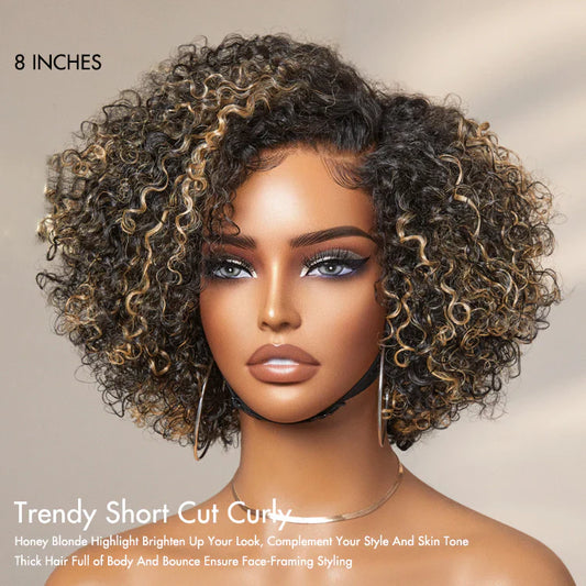 Tammy 8 inch Minimalist HD Lace Glueless Side Part Wig