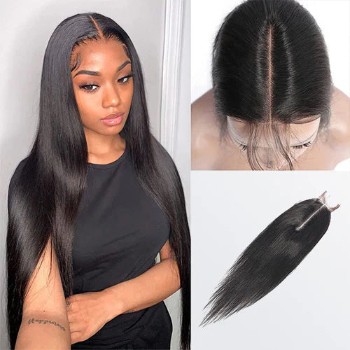 Straight Transparent Lace Closure #1B Natural Black 12-20 Inches