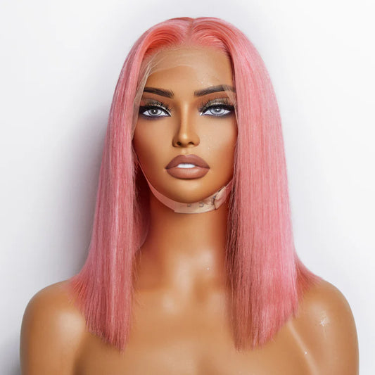 Pink Panther 12 Inches Pre-Plucked 13"x4" Bob Lace Frontal Wig 150% Density